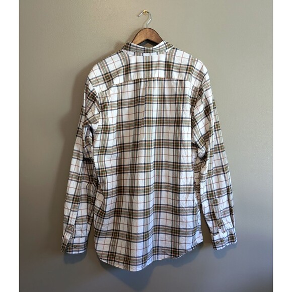Eddie Bauer Size Large Tall Plaid Shirt Mens Green White Button Down Top LS LT - Picture 5 of 5